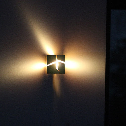 Creative Square Solid Wood Wall Sconce