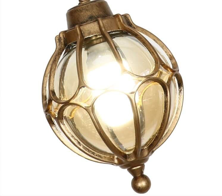 Retro Spherical Waterproof Pendant Light