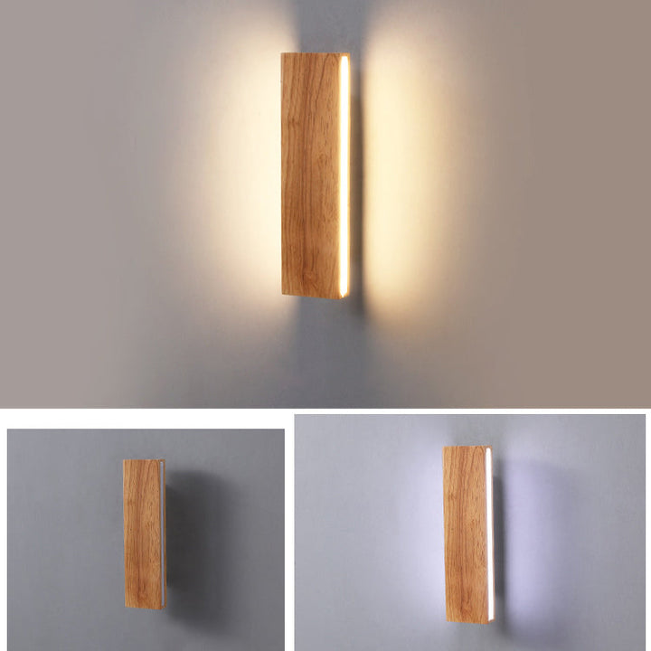 Strip Simple Solid Wood LED Wall Sconce