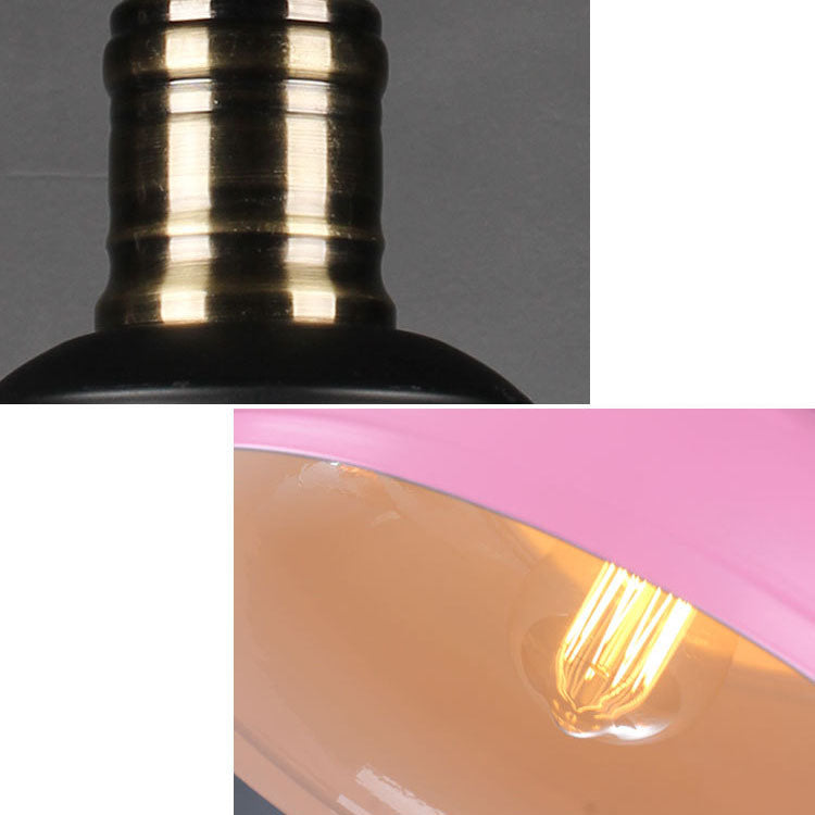 Industrial Contemporary Round Iron Pendant Light