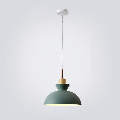 Contemporary Dome Wood Pendant Light