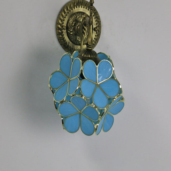 Vintage Flower Glass Wall Sconce