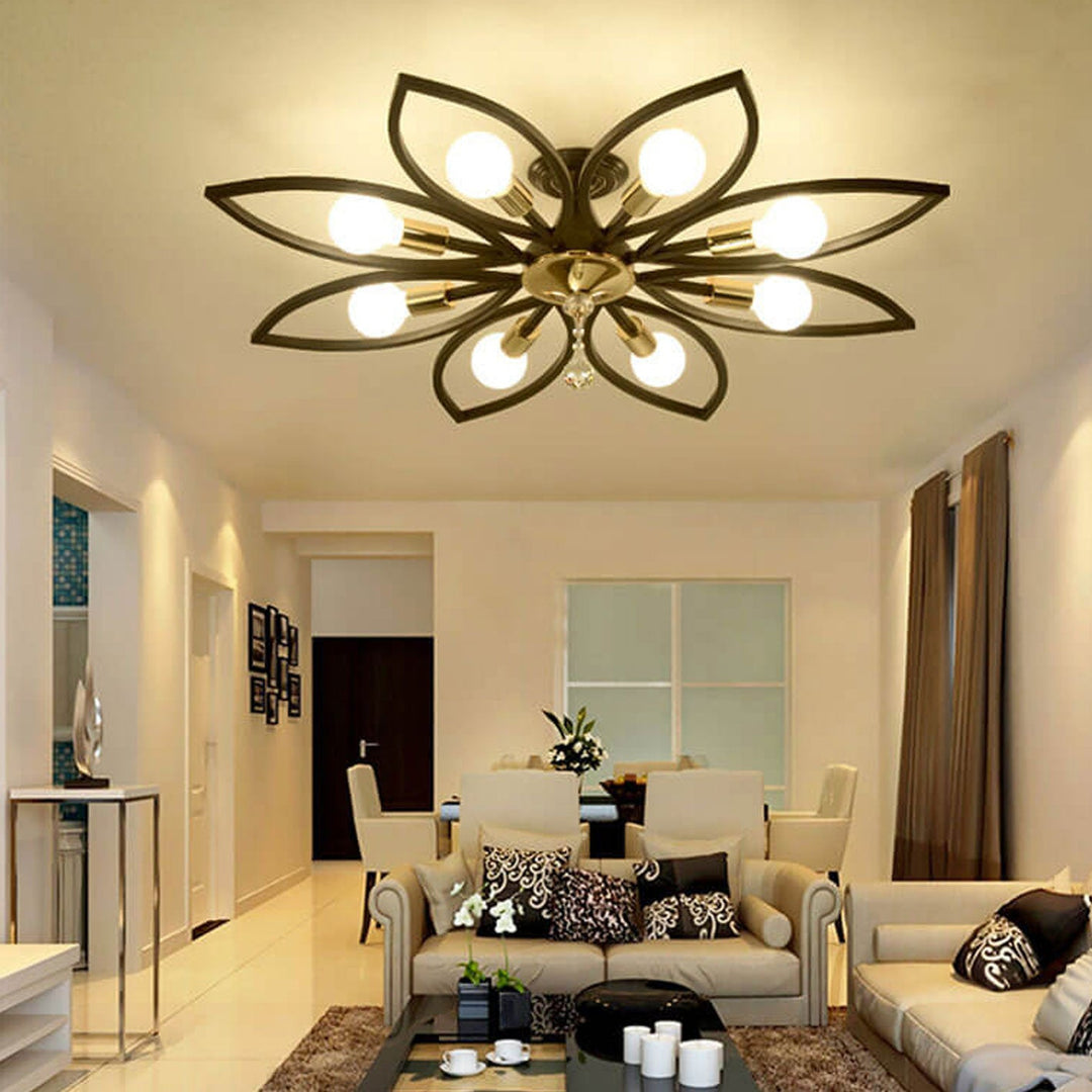 Nordic Wrought Iron 8-Light Flush Mount Ceiling Light