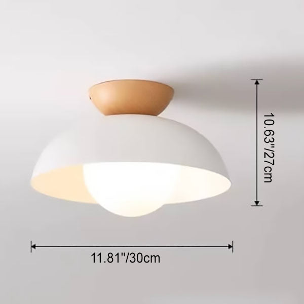 Modern Wrought Iron Semi-Flush Ceiling Light