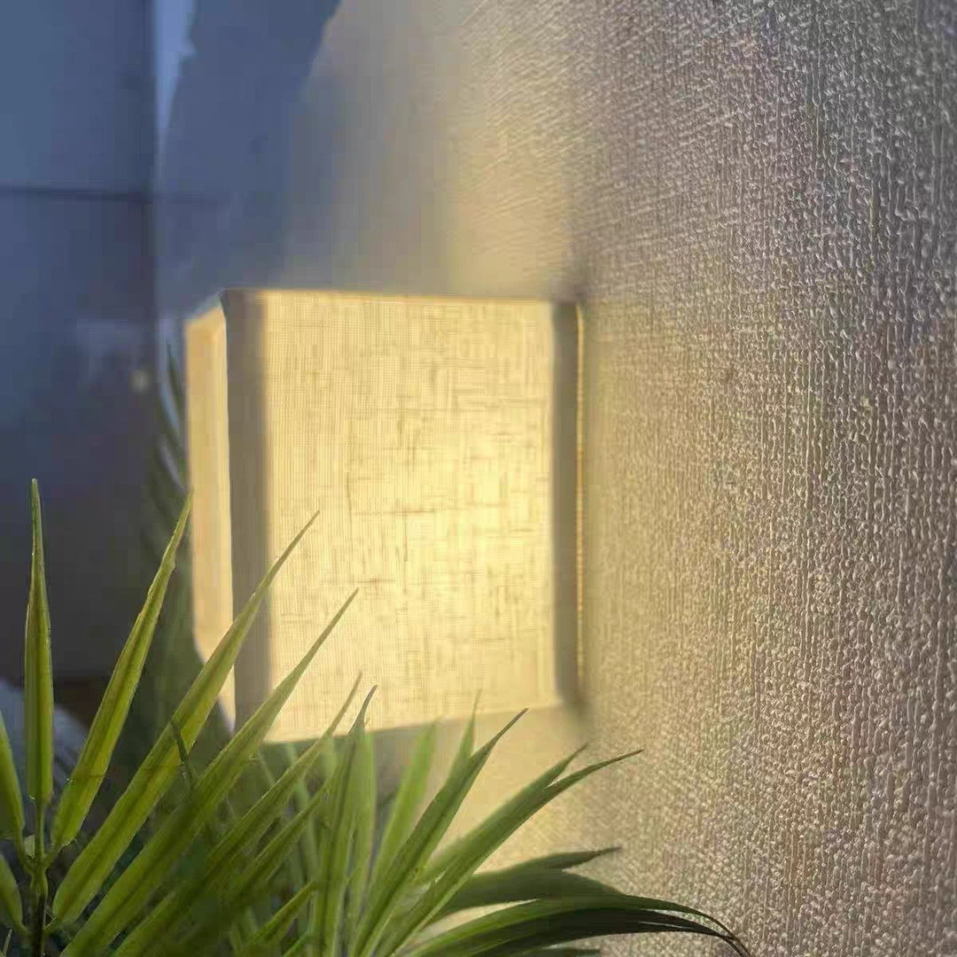 Traditional Square Fabric LED Wall Sconce