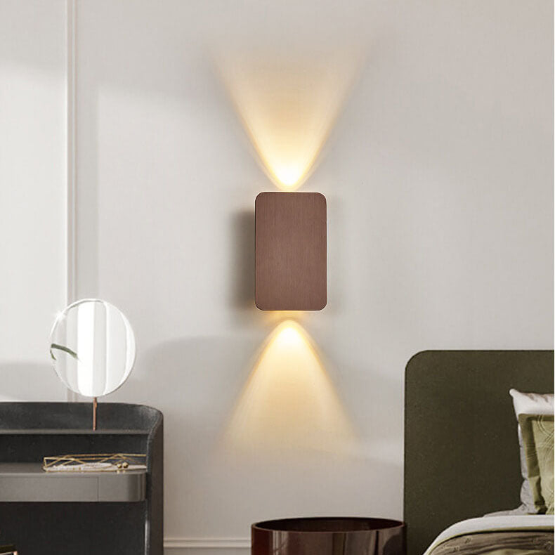 Minimalist Rectangular Aluminum 2-Light LED Wall Sconce