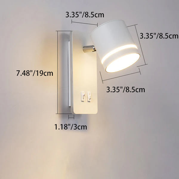 Contemporary Nordic Iron Square Spotlight Rotatable LED Reading Wall Sconce Lamp For Living Room & Bedroom