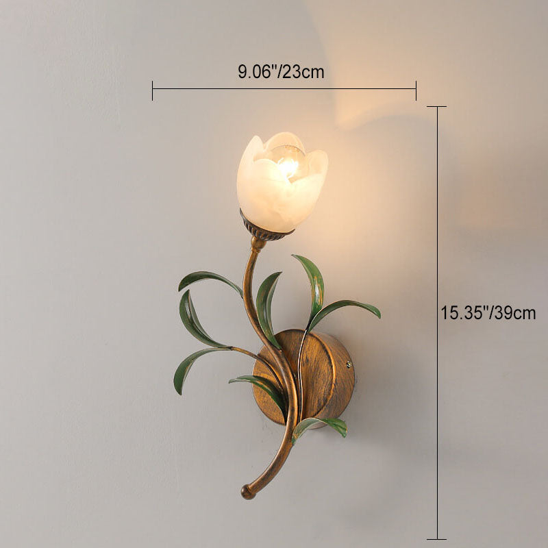 Minimalist Flower Glass 2-Light Wall Sconce