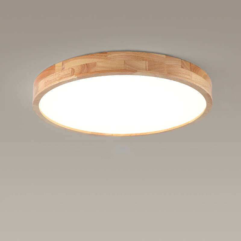 Minimalist Square Solid Wood LED Flush Mount Ceiling 2