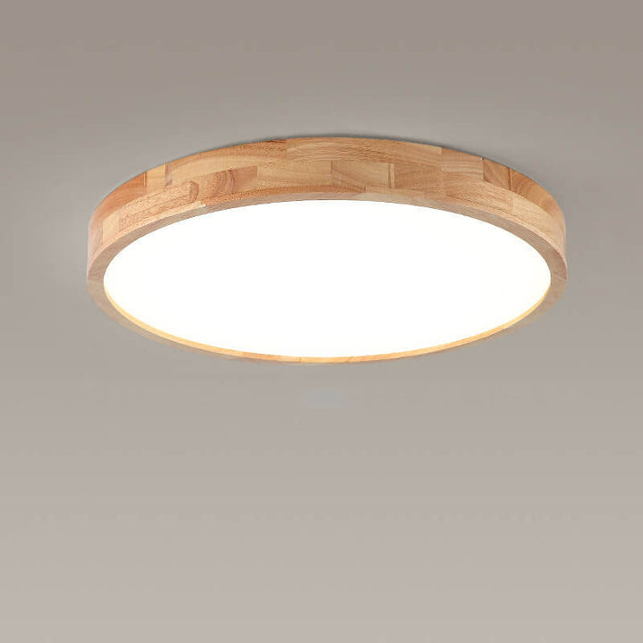 Minimalist Square Solid Wood LED Flush Mount Ceiling 2