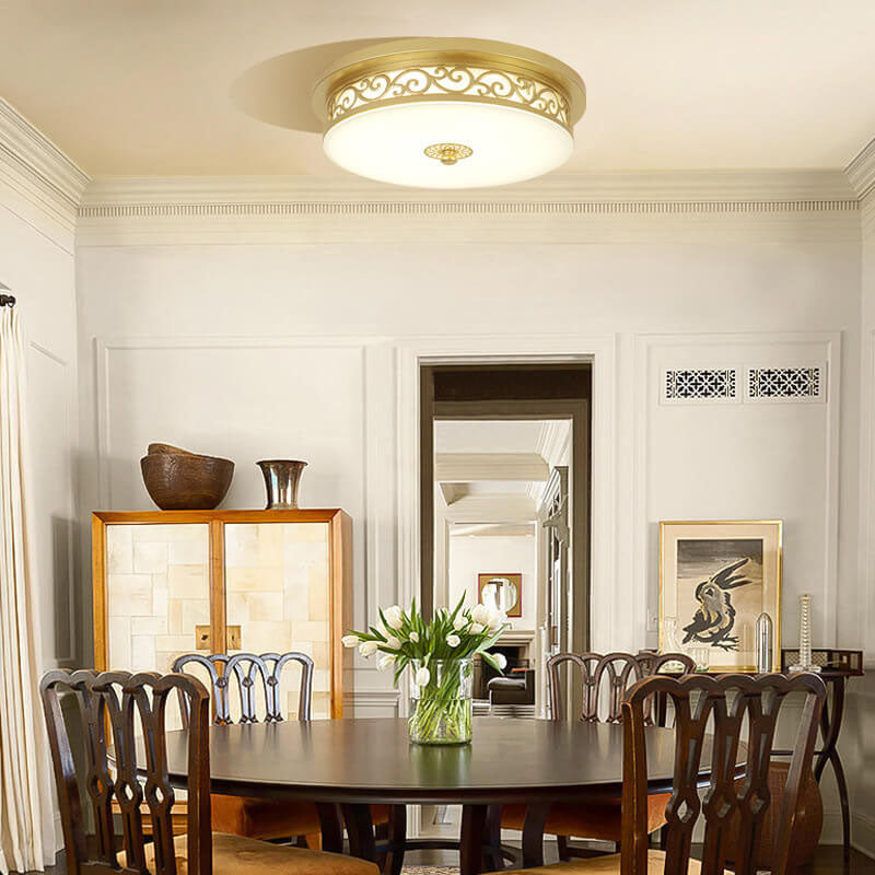 Vintage Iron LED Flush Mount Ceiling Light