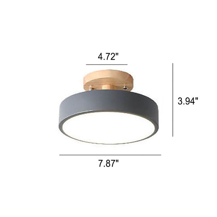 Nordic Round LED Semi-Flush Ceiling Light