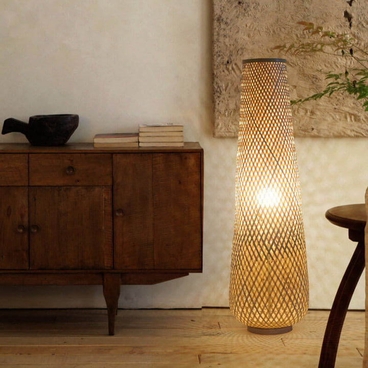 Modern Column Bamboo LED Floor Lamp
