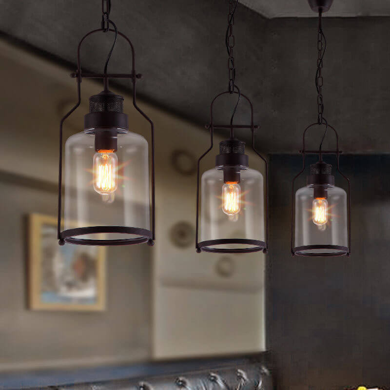 Industrial Glass Pendant Light