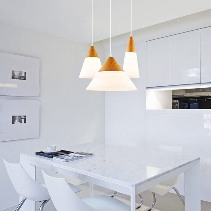 Wood Nordic Glass Pendant Light