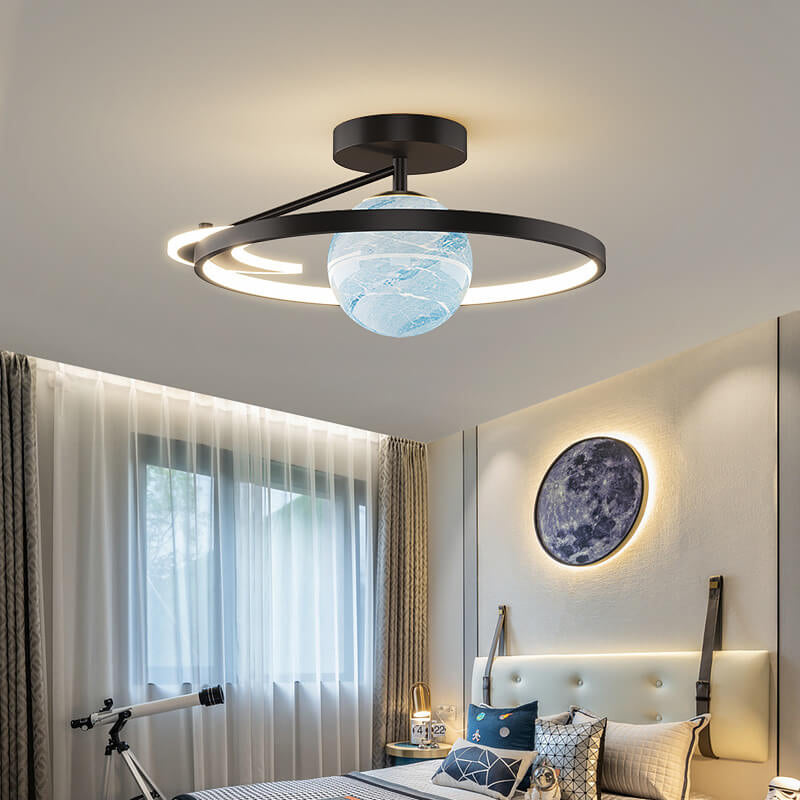 Modern Globe LED Semi-Flush Ceiling Light