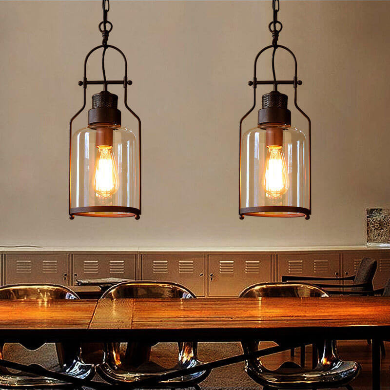 Industrial Glass Pendant Light