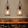 Industrial Vintage Iron Glass Jar 1-Light Pendant Light