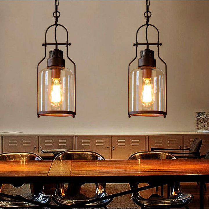 Industrial Glass Pendant Light
