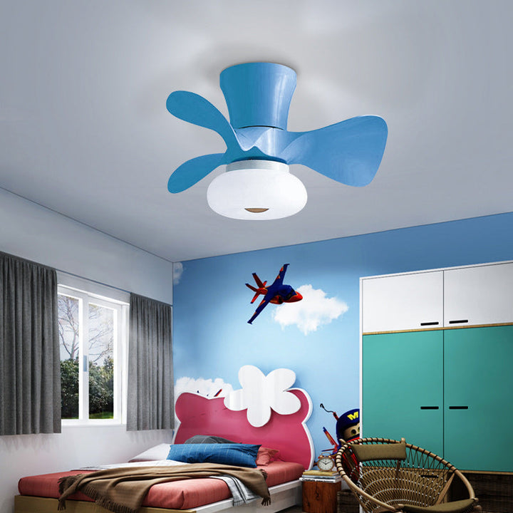 Contemporary Metal LED Ceiling Fan Light