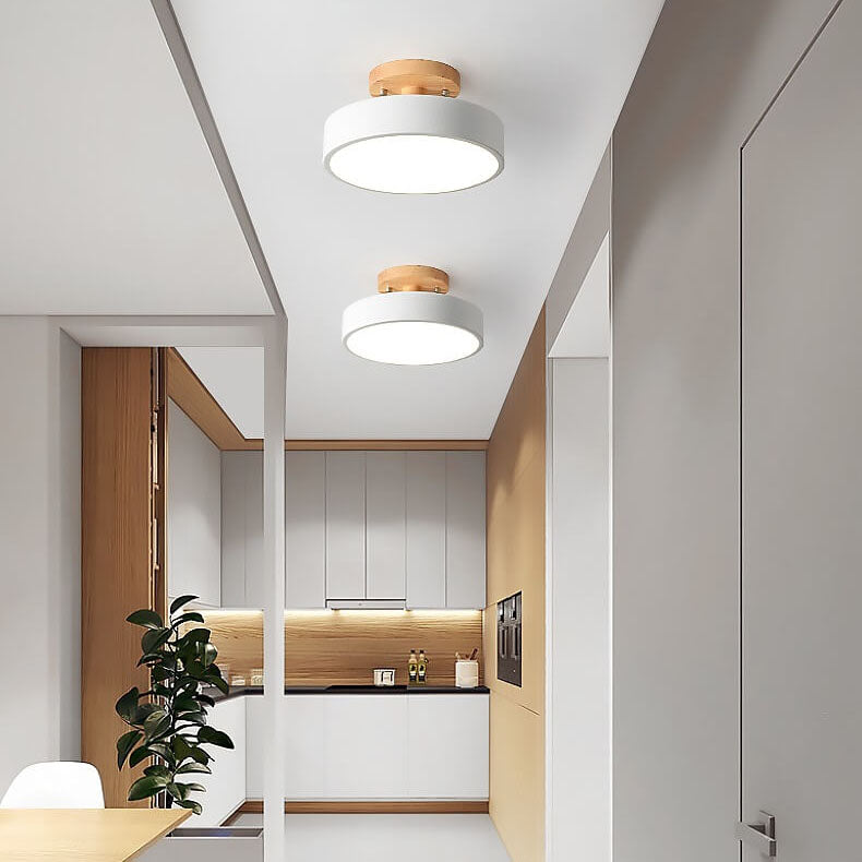 Nordic Round LED Semi-Flush Ceiling Light