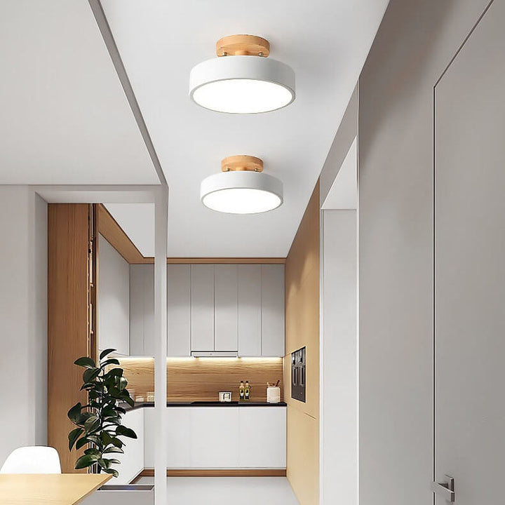 Nordic Round LED Semi-Flush Ceiling Light