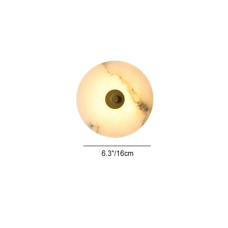Contemporary Round Marble LED Wall Sconce