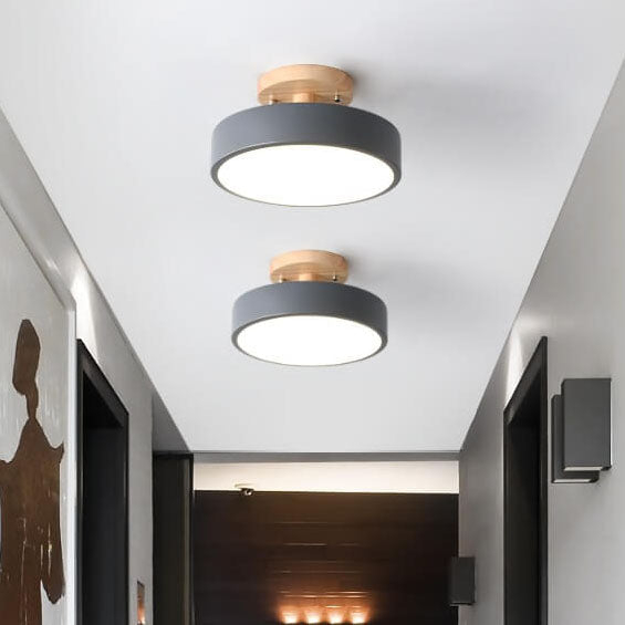 Nordic Round LED Semi-Flush Ceiling Light