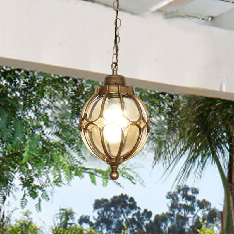 Retro Spherical Waterproof Pendant Light