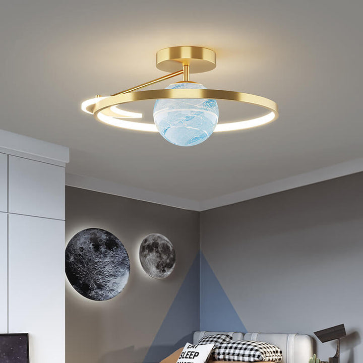 Modern Globe LED Semi-Flush Ceiling Light