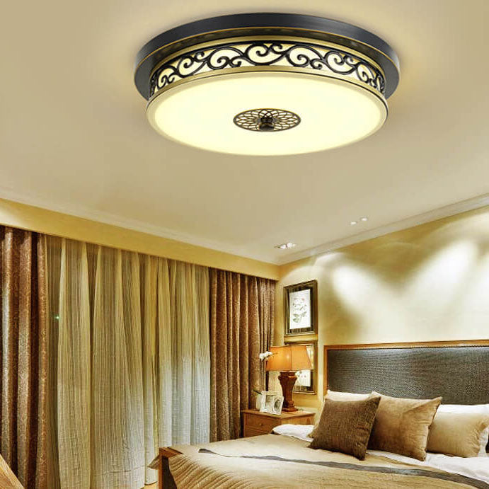 Vintage Iron LED Flush Mount Ceiling Light
