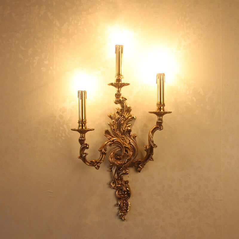 Vintage Brass 3-Light Wall Sconce
