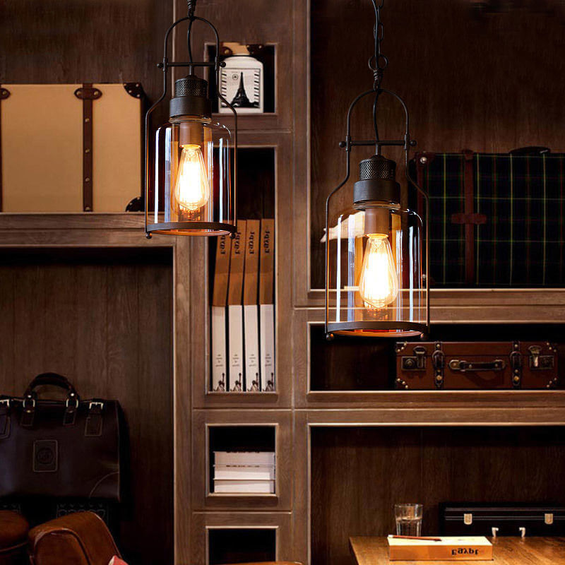 Industrial Glass Pendant Light