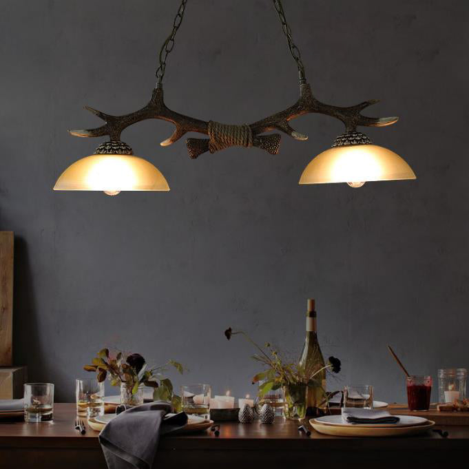 Vintage Resin 2-Light Chandelier