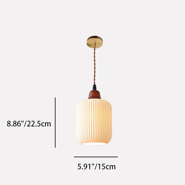 Traditional Round Solid Wood Pendant Light