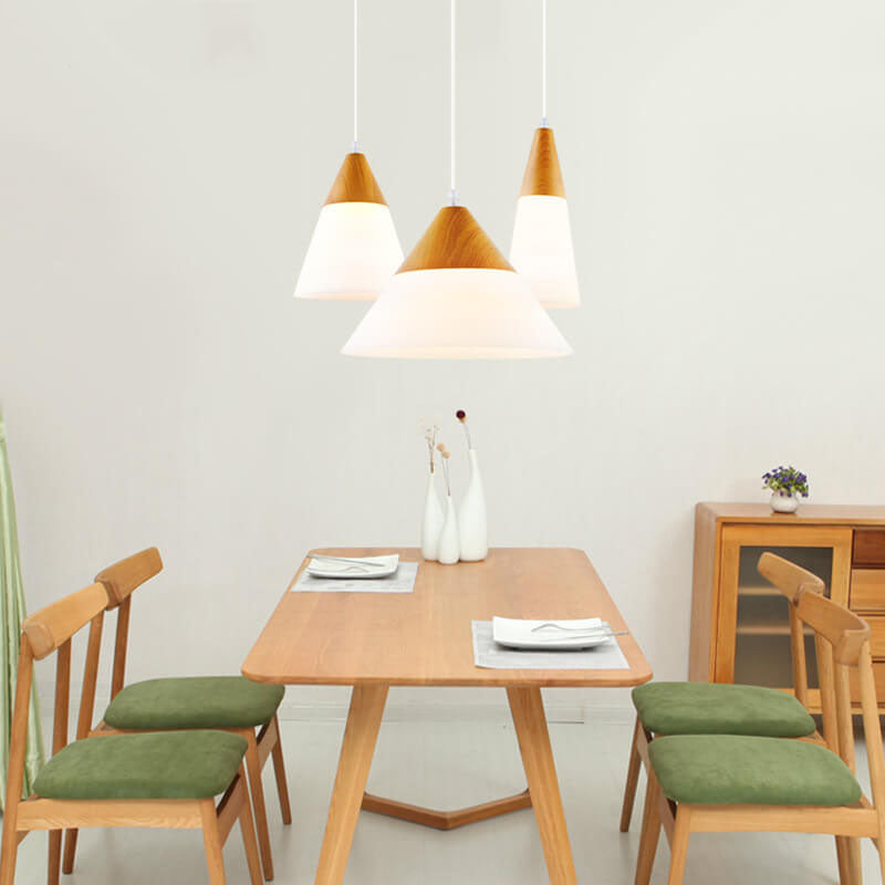 Wood Nordic Glass Pendant Light