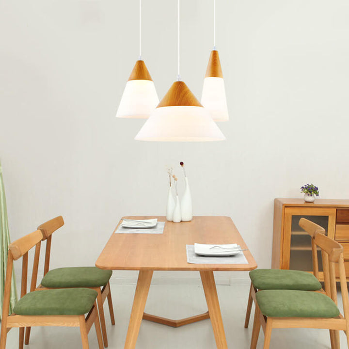 Wood Nordic Glass Pendant Light