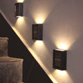 Solar Square Up and Down Lighted LED Outdoor Waterproof Garden Wall Sconce Lamp