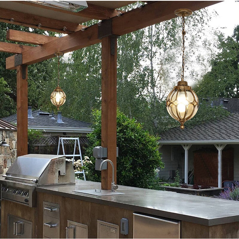 Retro Spherical Waterproof Pendant Light