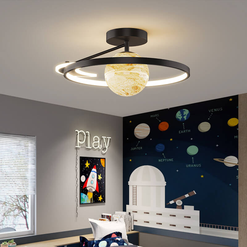 Modern Globe LED Semi-Flush Ceiling Light