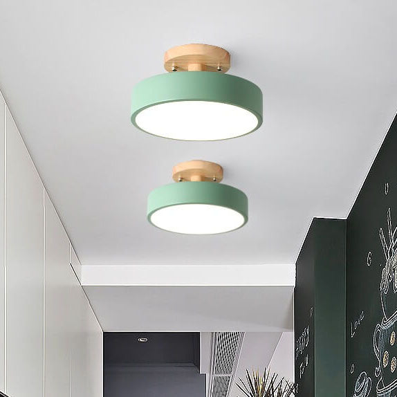 Nordic Round LED Semi-Flush Ceiling Light