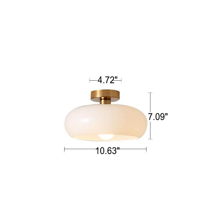 Modern Round Copper Flush Mount Ceiling Light