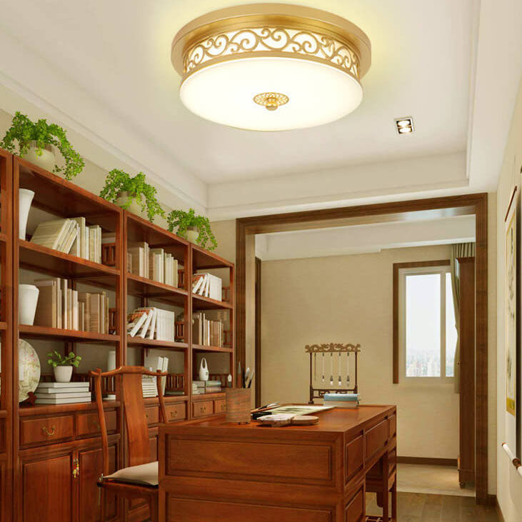 Vintage Iron LED Flush Mount Ceiling Light