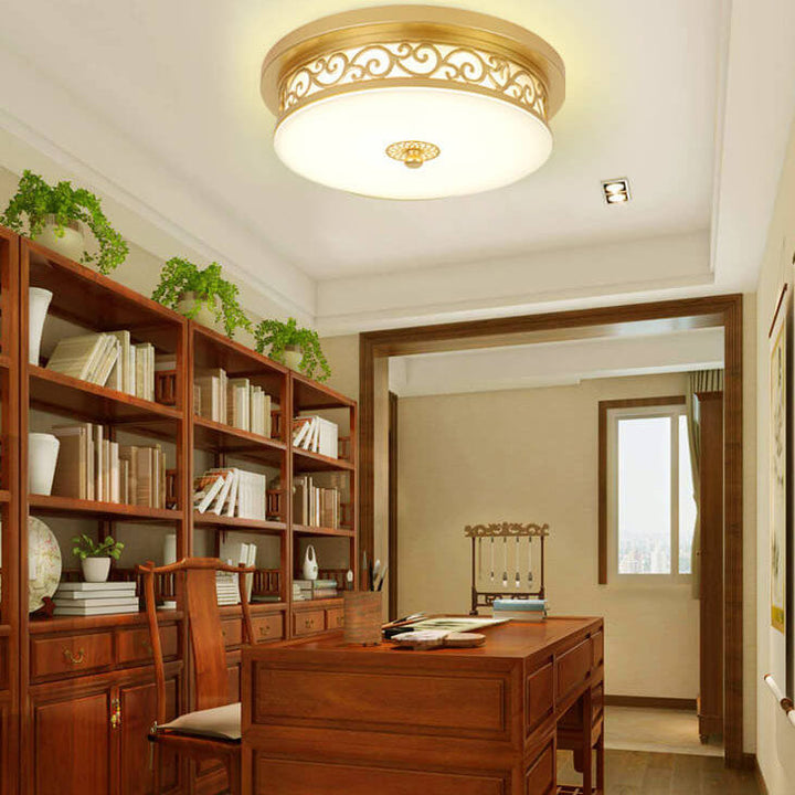 Vintage Iron LED Flush Mount Ceiling Light