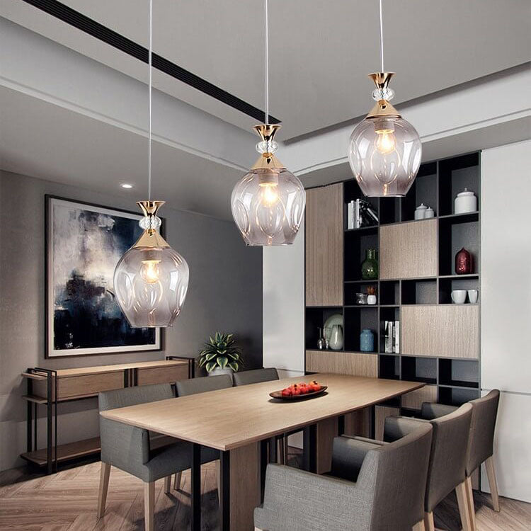 Contemporary Glass 3-Light Chandelier