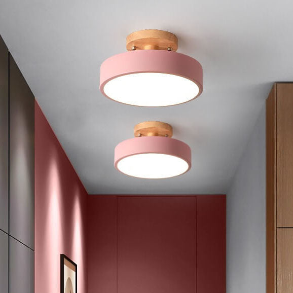 Nordic Round LED Semi-Flush Ceiling Light