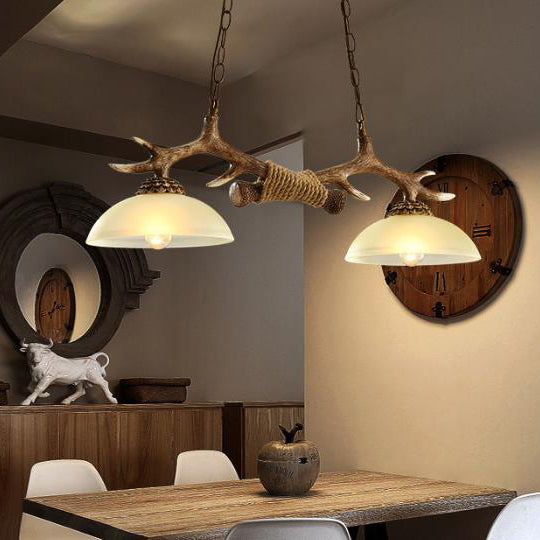 Vintage Resin 2-Light Chandelier