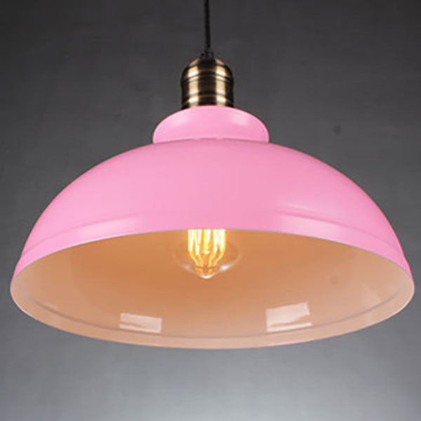 Industrial Contemporary Round Iron Pendant Light
