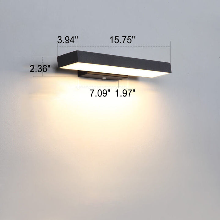 Minimalist Rectangular Waterproof LED Wall Sconce