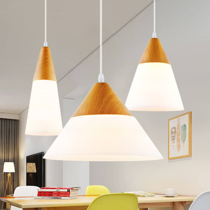 Wood Nordic Glass Pendant Light